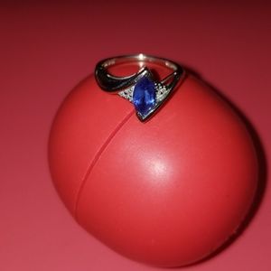 10k white gold sapphire ring